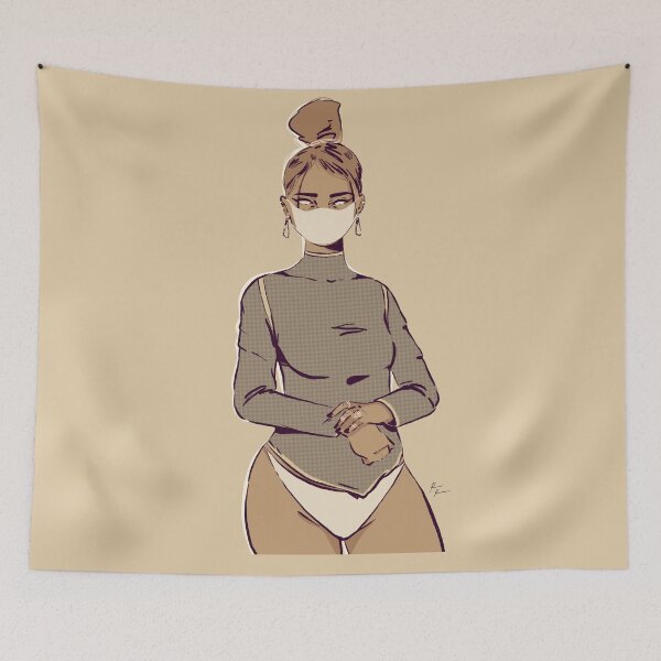 Item preview, Beige athletic girl with face mask designed and sold by Rickard Bengtsson.