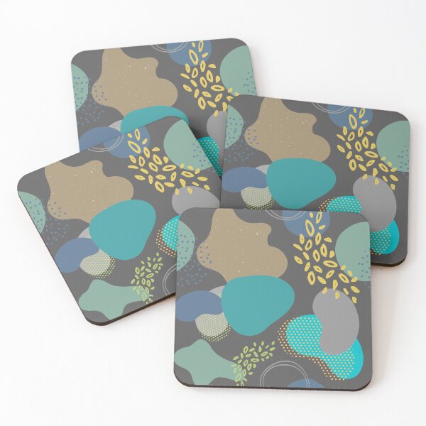 Item preview, Abstract organic pattern, muted colors on grey background designed and sold by Designbyfia.
