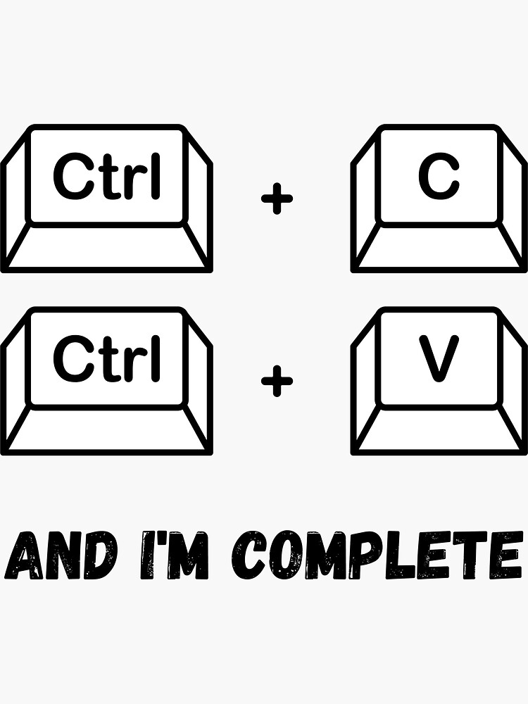 Funny Copy Paste Computer Programmer Joke Sticker By Adilnait