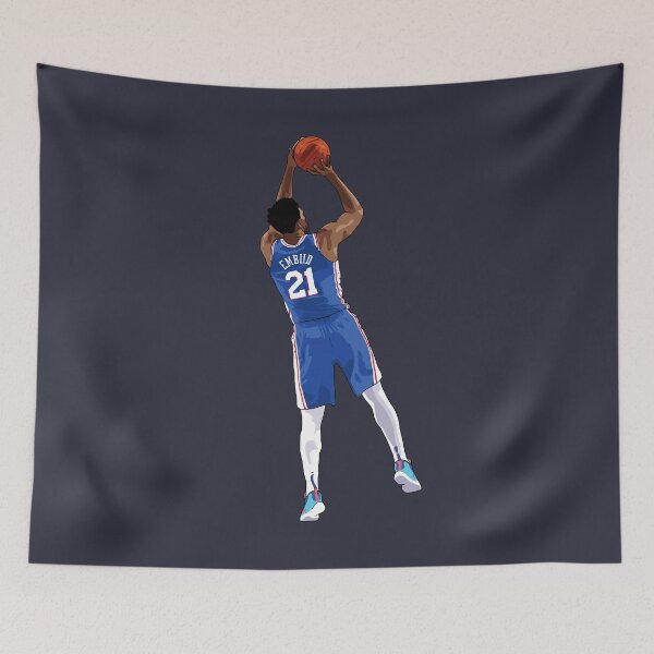 Item preview, Joel Embiid Vector Shot Blue Qiangy designed and sold by qiangdade.