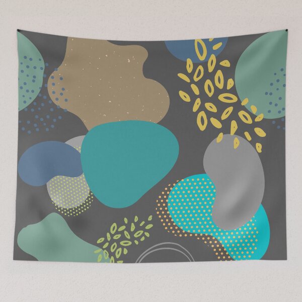 Item preview, Abstract organic pattern, muted colors on grey background designed and sold by Designbyfia.
