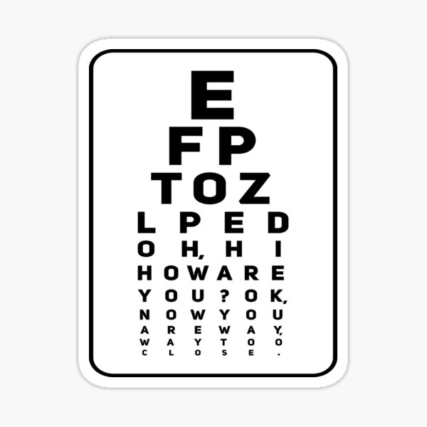 Eye Test Chart Sticker