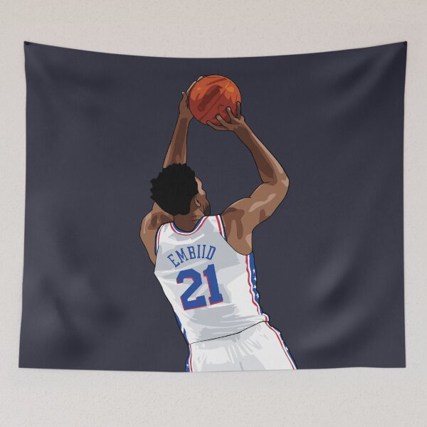 Item preview, Joel Embiid Vector Shot Above Waist White Qiangy designed and sold by qiangdade.