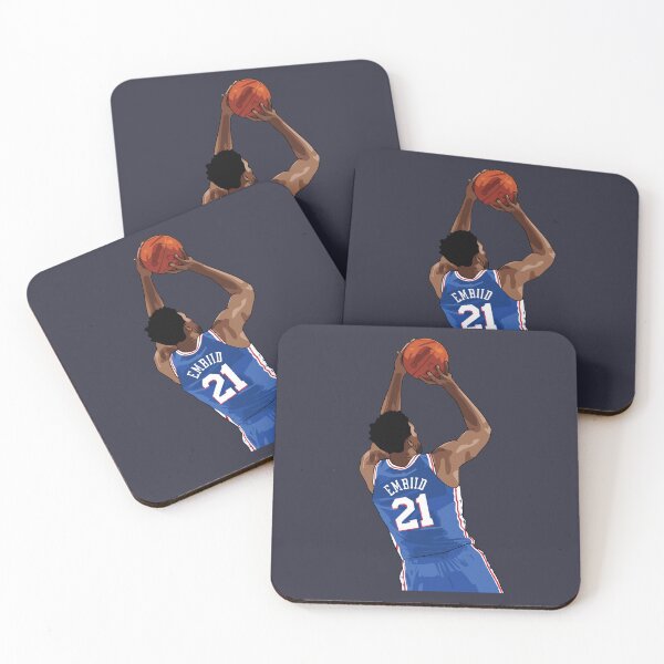 Item preview, Joel Embiid Vector Shot Above Waist Blue Qiangy designed and sold by qiangdade.