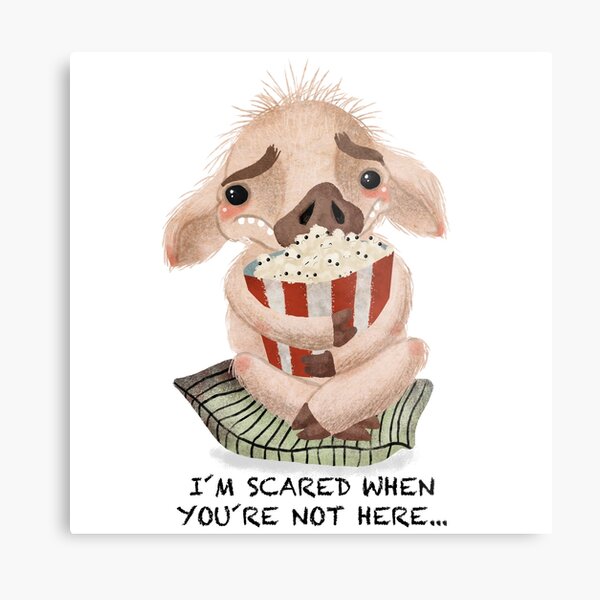 Scared Pig Metal Print