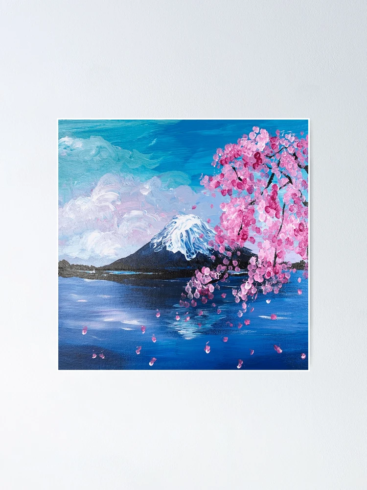 1pcs, Gorgeous, Watercolor Painting, Washi Tape. Landscape. Scenery. Cherry  Blossoms. Moutains 