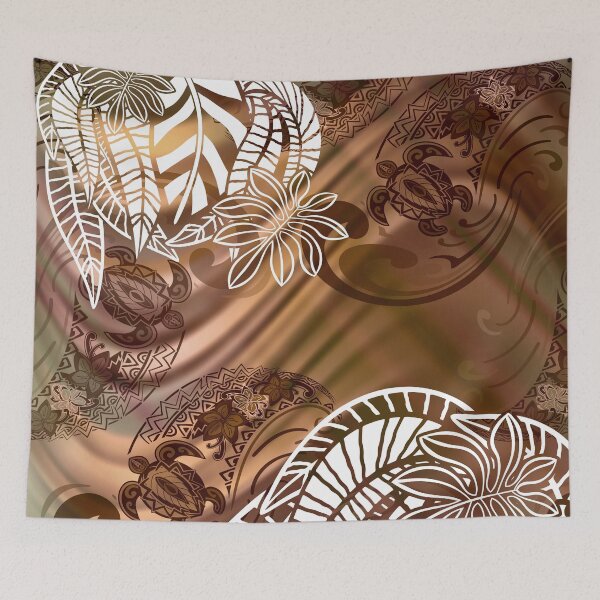 Item preview, Vintage Hawaiian Astract Turtle And Waves 107 designed and sold by sunnthreads.