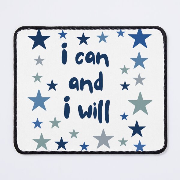 Item preview, I can and i will,, inspirational life quote and blue stars from blue color palette designed and sold by Sanaura.