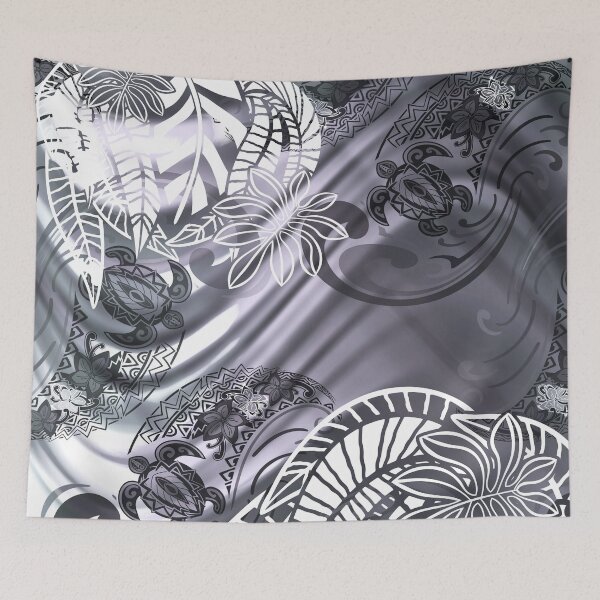 Item preview,  Vintage Hawaiian Silver Astract Turtle And Waves 110 designed and sold by sunnthreads.