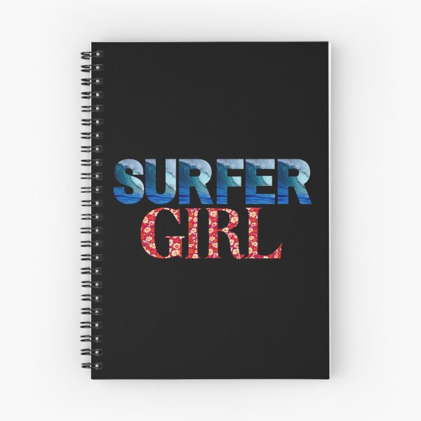 Item preview, Surfer Girl In Wave And Flower Print Lettering designed and sold by DaydreamerDzine.