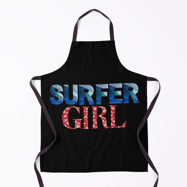 Item preview, Surfer Girl In Wave And Flower Print Lettering designed and sold by DaydreamerDzine.