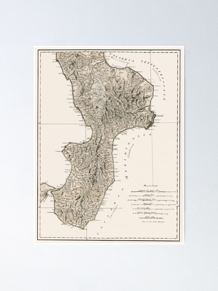 "Calabria Antique map circa 1731 - Antique Maps" Poster for Sale by
