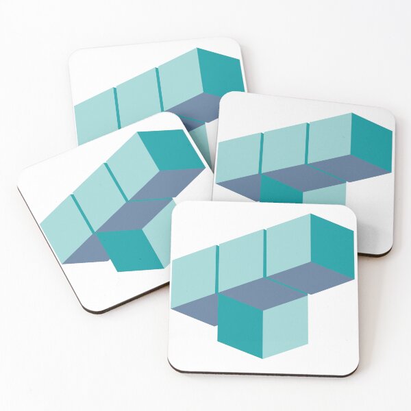 Item preview, Teal 3D cubes designed and sold by AvailableVA.