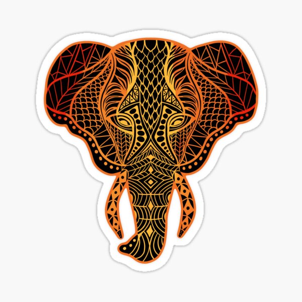 Mandala Elephant - Warm Tones Sticker