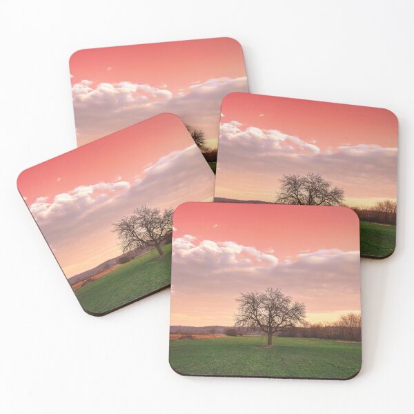 Item preview, Bare tree in the field beneath the red sky designed and sold by Dejan Travica.