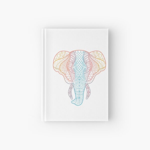 Mandala Elephant - Rainbow White Hardcover Journal