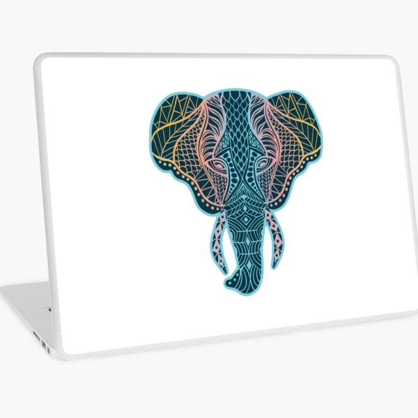 Mandala Elephant - Rainbow Navy Laptop Skin