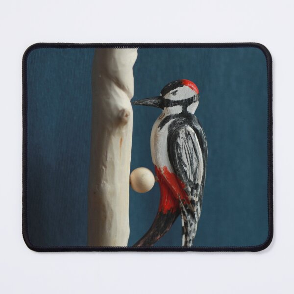 Item preview, bird red-headed woodpecker wooden toy close-up designed and sold by mrivserg.