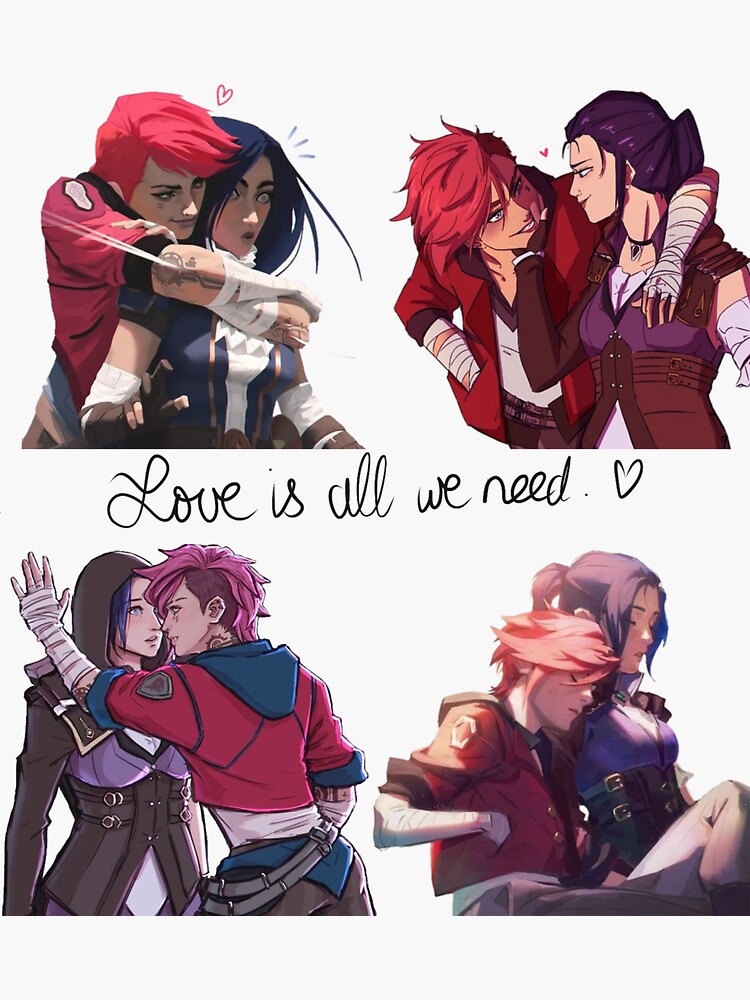 &ldquo;Love Is All We Need = Violet and Caitlyn - Arcane - Pack&rdquo; Sticker by