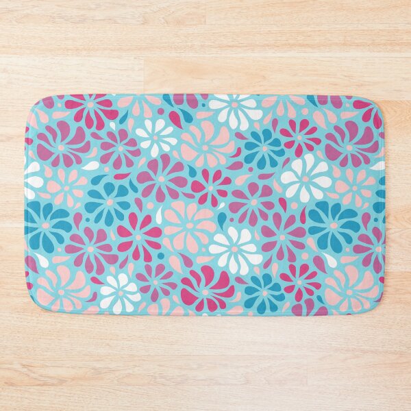 Item preview, Swirly Wildflowers Pattern Blue Geometric Flowers designed and sold by RihabPrint.