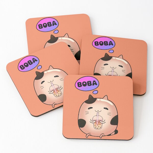 Item preview, Cat drinking boba milk thinking designed and sold by lazarosdesign.