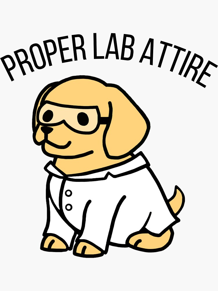 "Proper Lab Attire" Sticker by mitchellwong | Redbubble