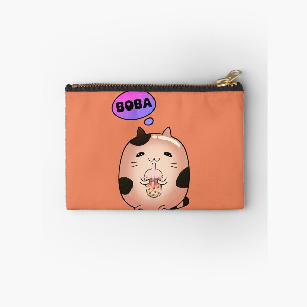 Item preview, Cat drinking boba milk thinking designed and sold by lazarosdesign.
