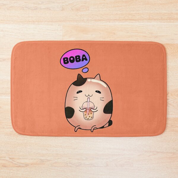 Item preview, Cat drinking boba milk thinking designed and sold by lazarosdesign.