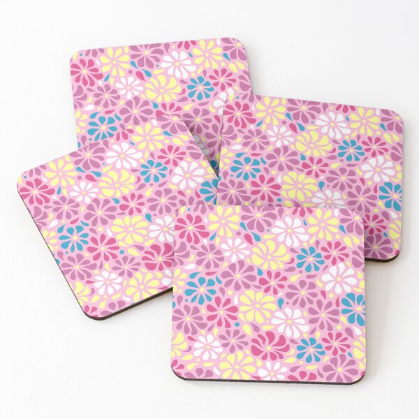 Item preview, Swirly Wildflowers Pattern Pink Geometric Flowers designed and sold by RihabPrint.
