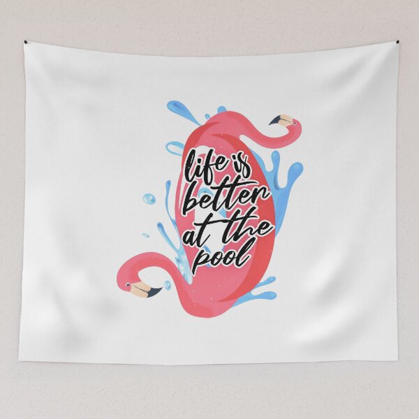 Item preview, Cute Inflatable Flamingo, Tropical Inflatable Pool, Life Is Better At The Pool, Flamingo Pool Float, Funny Swimming Quote designed and sold by Quotesigner.