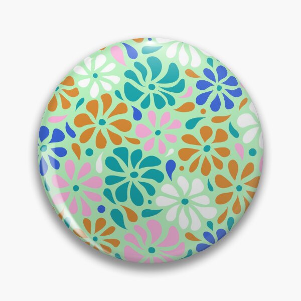 Item preview, Swirly Wildflowers Pattern Green Geometric Flowers designed and sold by RihabPrint.
