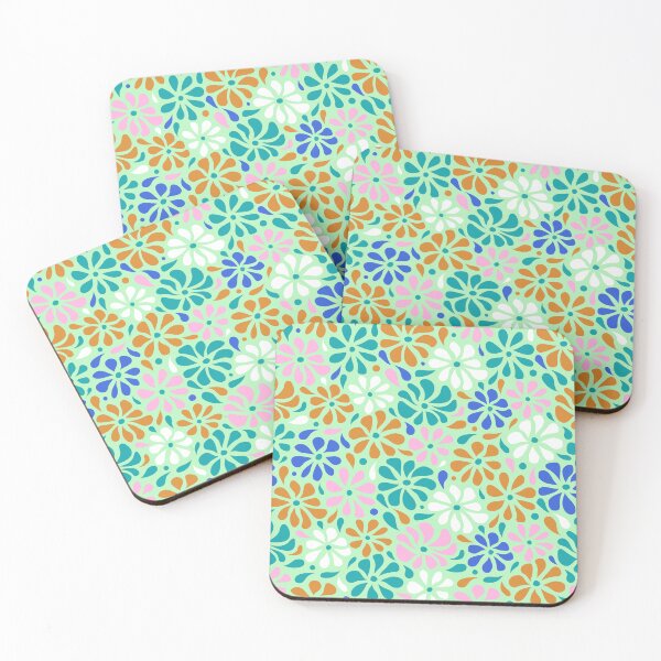 Item preview, Swirly Wildflowers Pattern Green Geometric Flowers designed and sold by RihabPrint.