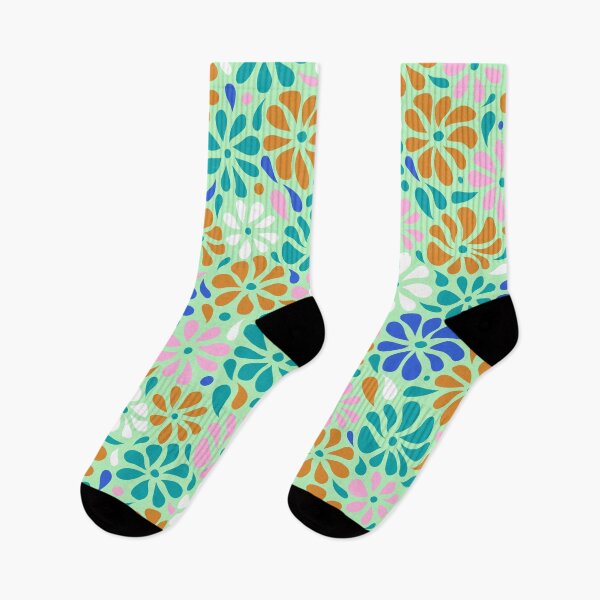 Item preview, Swirly Wildflowers Pattern Green Geometric Flowers designed and sold by RihabPrint.