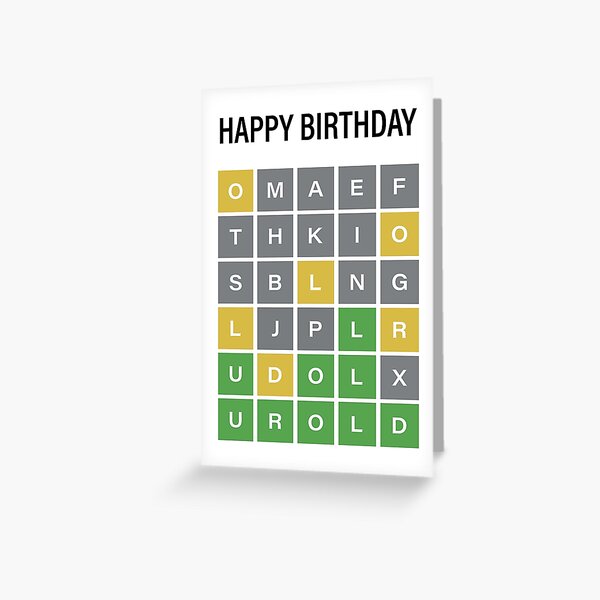 Wordle Birthday, Happy Birthday, Anniversary, Funny Birthday for Him, For Her Greeting Card