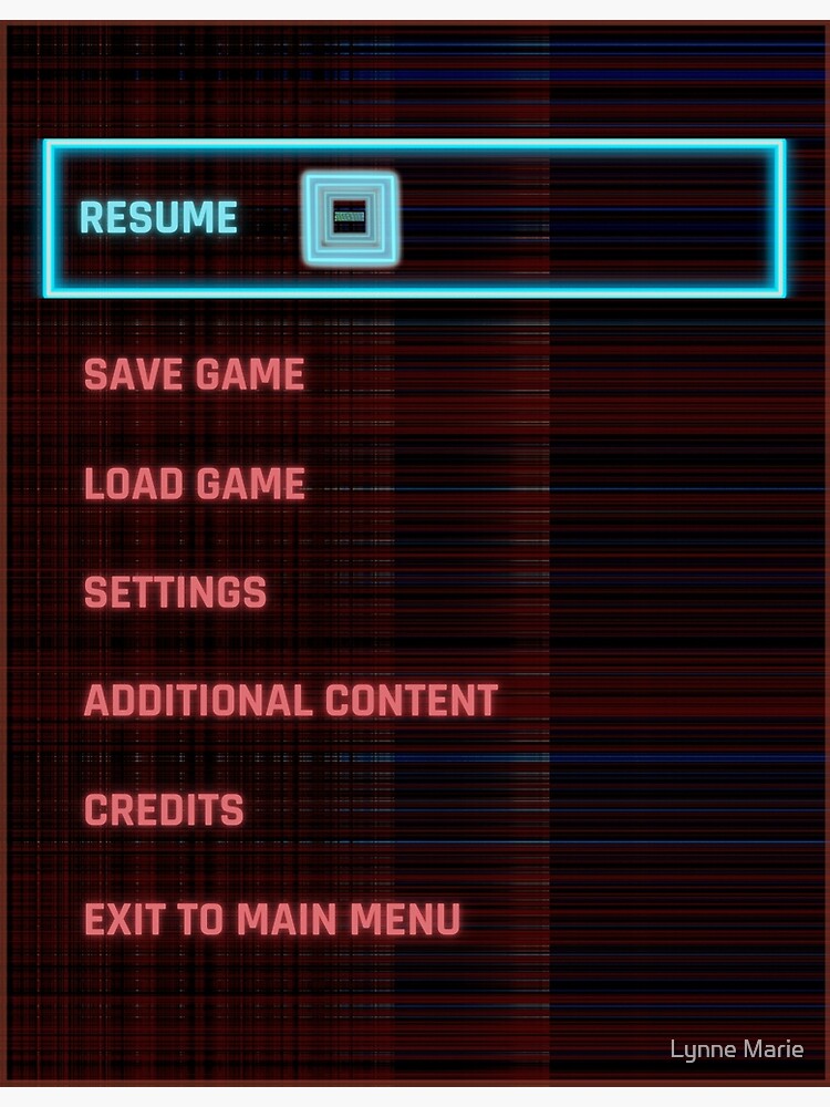 quot Resume Game Game Menu quot Poster - Flat,750x,075,f Pad,750x1000,f8f8f8 