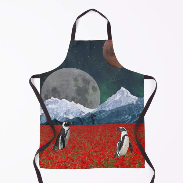 Item preview, Penguins in a field of poppies under space designed and sold by Nzingaa.