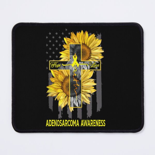 Item preview, Faith Hope Love American Flag Sunflower Christian Cross Adenosarcoma Awareness designed and sold by Tadmab.