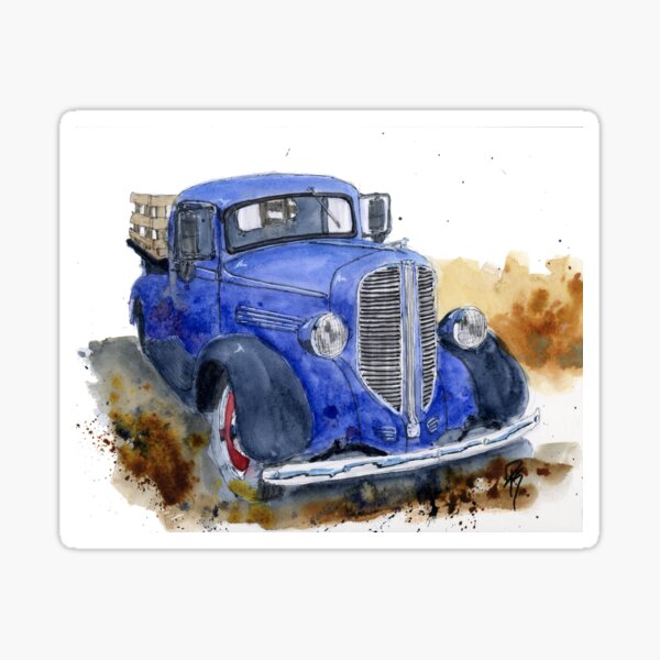 Blue 1938 Pickup Truck Sticker