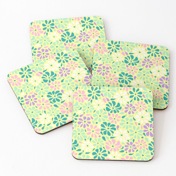 Item preview, Swirly Wildflowers Pattern Yellow Geometric Flowers designed and sold by RihabPrint.