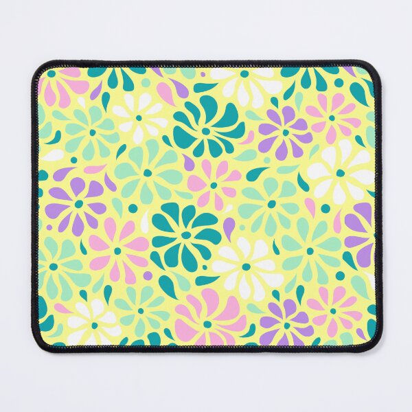 Item preview, Swirly Wildflowers Pattern Yellow Geometric Flowers designed and sold by RihabPrint.