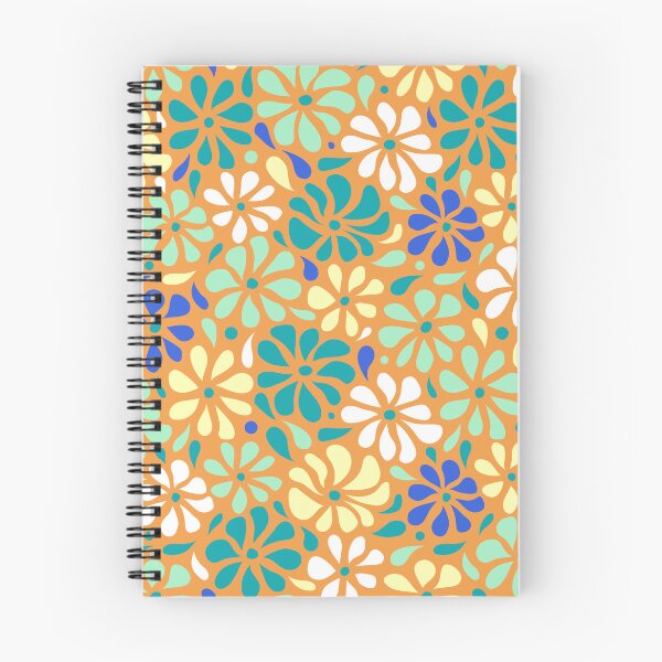 Item preview, Swirly Wildflowers Pattern Orange Geometric Flowers designed and sold by RihabPrint.