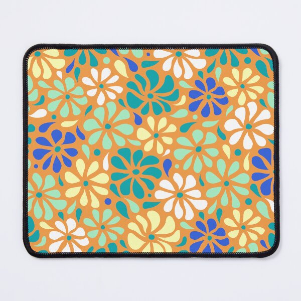 Item preview, Swirly Wildflowers Pattern Orange Geometric Flowers designed and sold by RihabPrint.