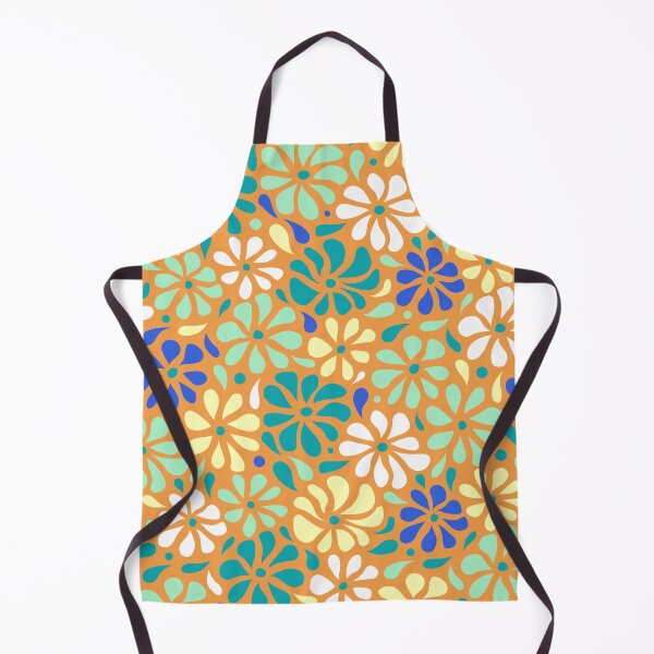Item preview, Swirly Wildflowers Pattern Orange Geometric Flowers designed and sold by RihabPrint.