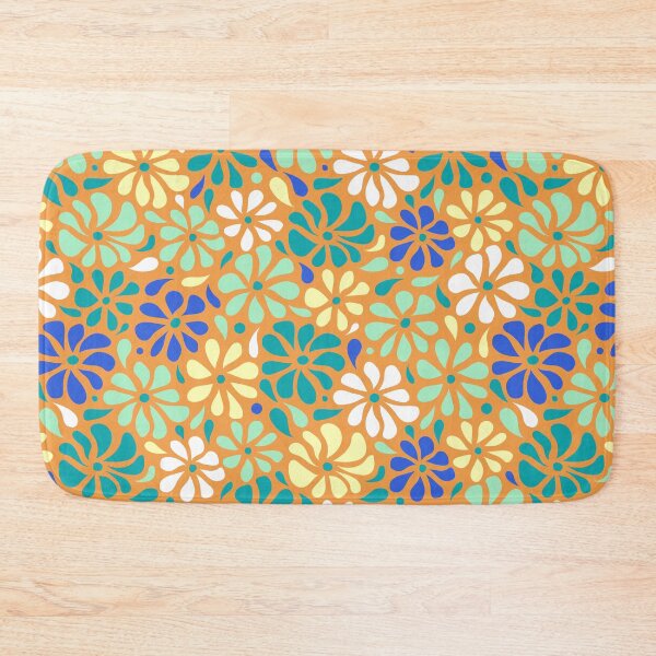 Item preview, Swirly Wildflowers Pattern Orange Geometric Flowers designed and sold by RihabPrint.