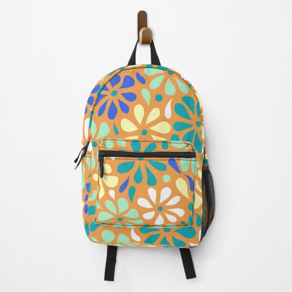 Item preview, Swirly Wildflowers Pattern Orange Geometric Flowers designed and sold by RihabPrint.
