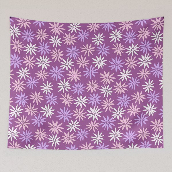 Item preview, Purple Swirly Botanical Wildflowers Pattern designed and sold by RihabPrint.