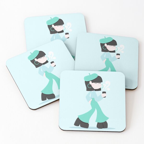 Item preview, girl with coffee designed and sold by PenguinConfetti.