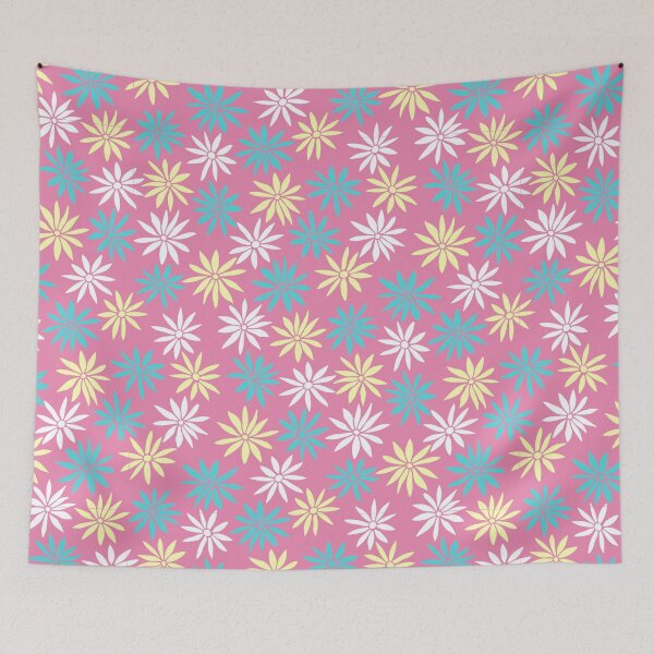 Item preview, Pink Swirly Botanical Wildflowers Pattern designed and sold by RihabPrint.