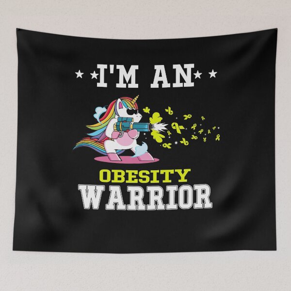 Item preview, Funny Unicorn I'm An Obesity Warrior designed and sold by heppenp.