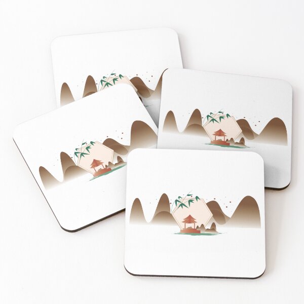 Item preview, Landscape illustrated in China with moutains and bamboo designed and sold by xdashu.